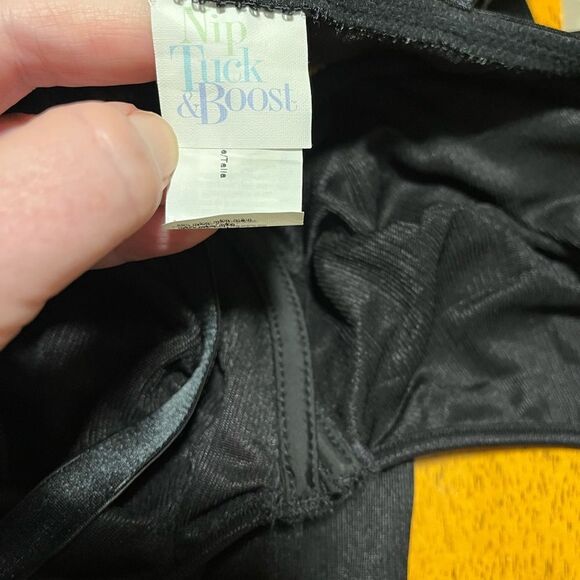 Nip Tuck & Boost Black Underwire Shapewear With Boy Shorts One Piece 36D - Picture 10 of 11